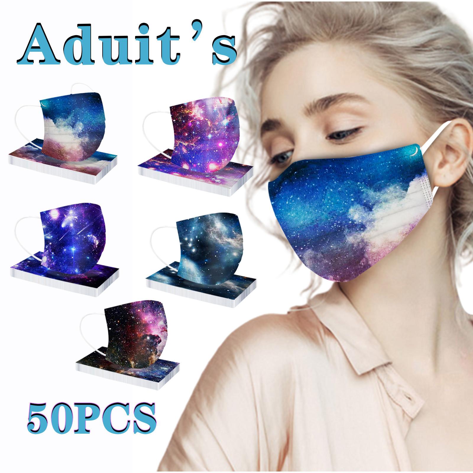 

Одноразовая маска для лица с принтом унисекс для женщин и мужчин, 3-слойная, с ушными петлями - Маска