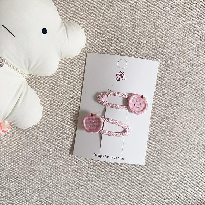 2 buc/set Agrafă de păr pentru bebeluș drăguță de desene animate pentru fetiță Brodată manual Kawaii Animal Clips laterale pentru breton pentru copil mic Accesorii de păr dulci