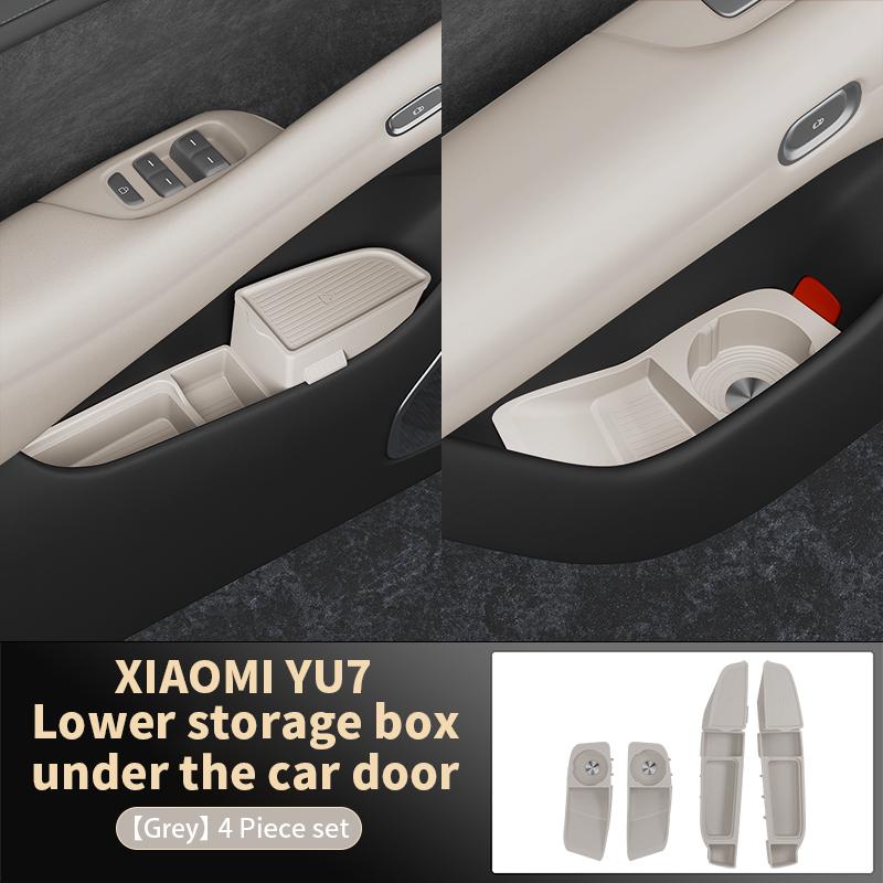 4Pcs For 2025 2026 XIAOMI YU7 Car Door Storage Box Door Groove Pad Storage Box Car Interior Organizer Accessories