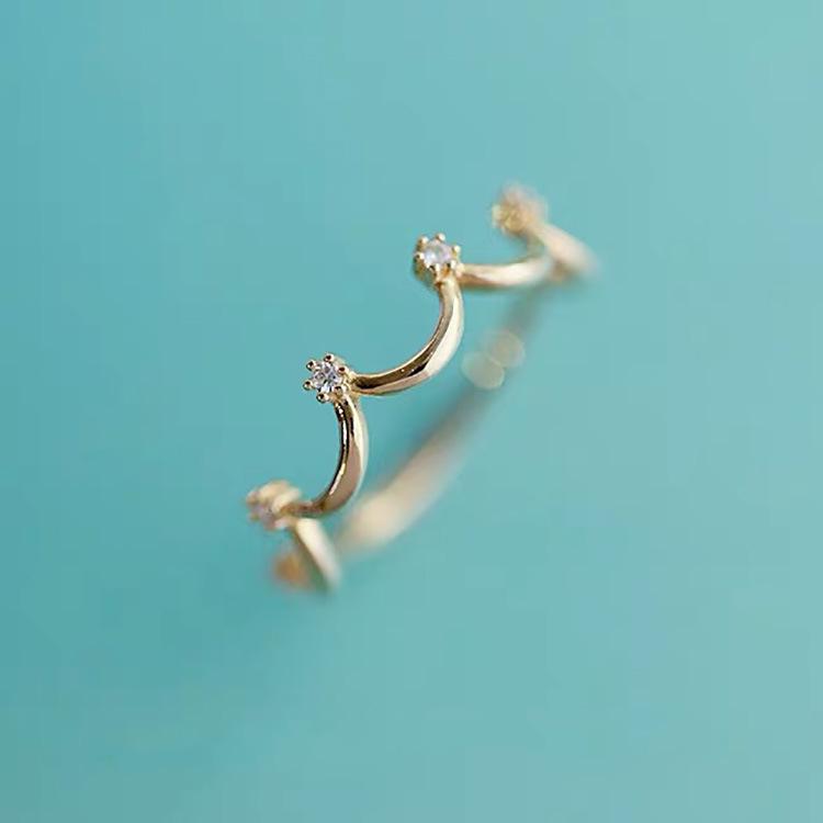 S925 Sterling Silver Elegant Vine Flower Crown Open Ring - Versatile Fashion Statement Adjustable Open