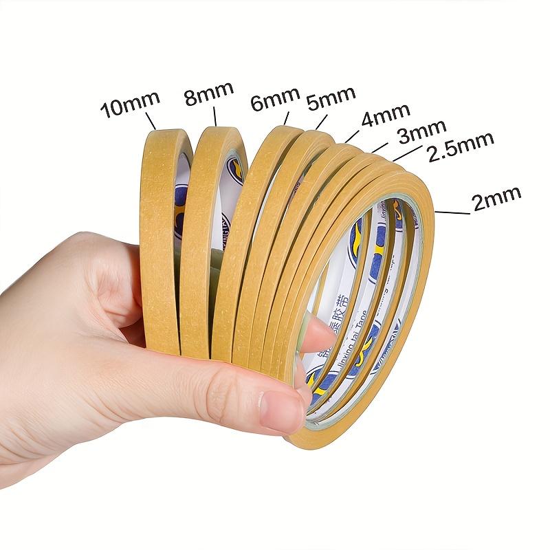 8pcs Brown Masking Tape Set Multi Purpose Adhesive Tape Multiple Specifications Nail Art Painting Tape Home Accessories