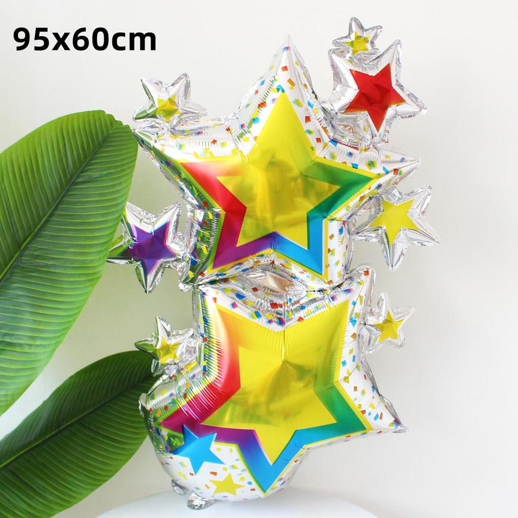 Colorful Large Birthday Cake Foil Balloon for Kids' Party Decoration and Photo Props