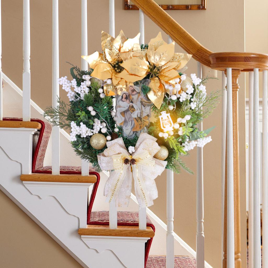 40x50cm Neuankömmling Weihnachtskranz für Heimdekoration, Weihnachtsgirlande für Haustürdekoration, künstliche Blumen, Neujahrsdekorationsgirlande