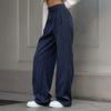 Straight Striped Trousers With Wide Legs, Loose Fitting Suit Pants For Women