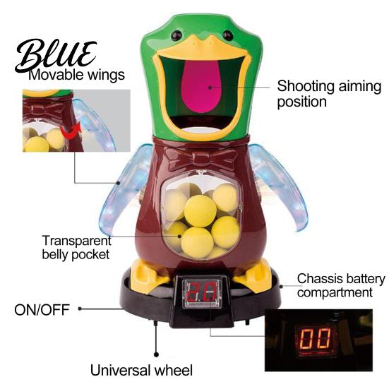 Multi-player Duck Launcher Game 1 Set Soft Ball Toy with Target Box LCD Scoreboard Sound Light Launching Funny Air Power Device Kids Parent-child