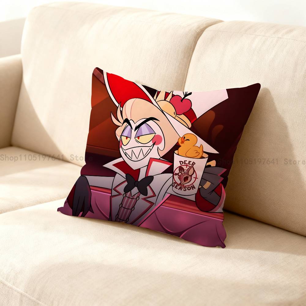 For L-Lucifer H-Hazbins Pillow Case Cute Cartoon Anime Peripheralsbedroom Sofa Decorative Cushion Cover Soft Cushion Cover