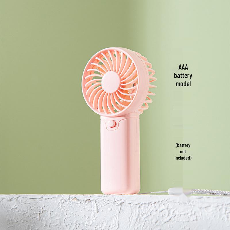 Portable Mini Lanyard Handheld Fan with Removable Battery – Ideal for Office and Students