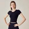Women's Backless Pilates Yoga Suit - Short-Sleeved Fitness Top.