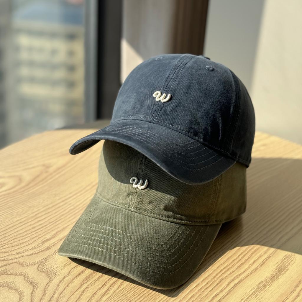 New hat women's square brim letter embroidery soft top baseball cap showing face small peaked cap covering the sun tide