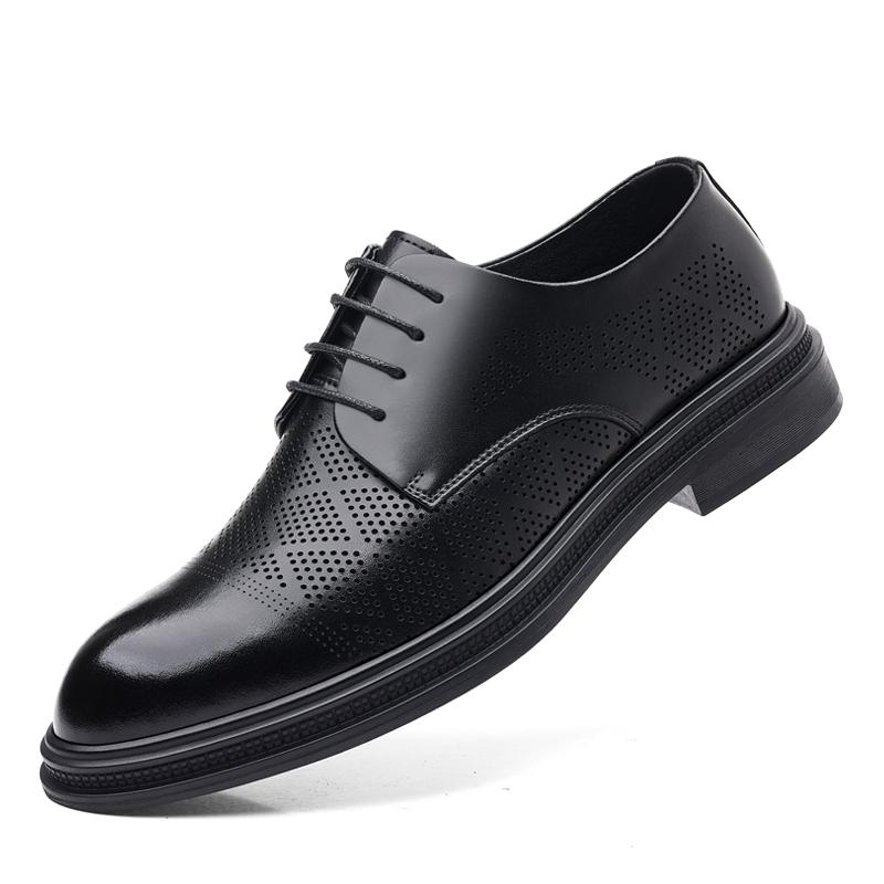 

Черные кожаные деловые мужские туфли Оксфорды Повседневные роскошные брендовые мужские лоферы Мокасины Дышащие мужские туфли без застежек для вождения 44 чёрный