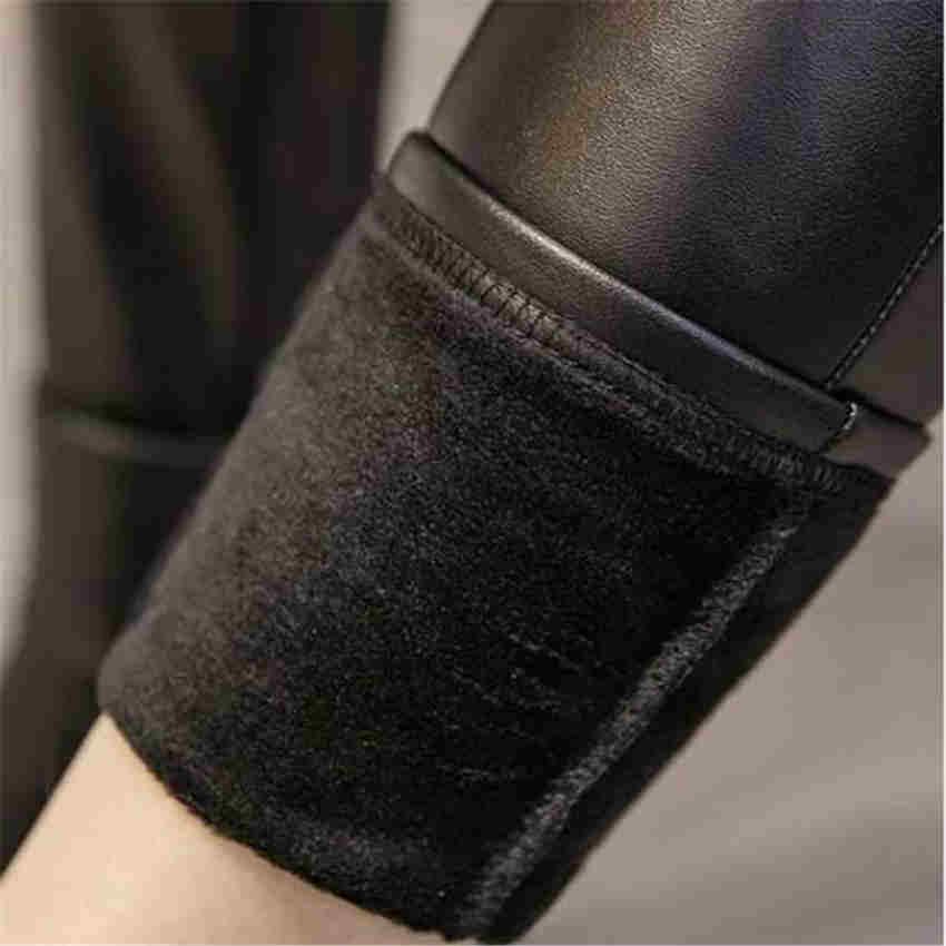 Dámské zimní teplé kalhoty Pu Kožené sametové kalhoty Elastická tužka Skinny Kalhoty těsné kalhoty