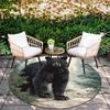 Bear Pattern Round rug,Carpet Rug for Living Room Bedroom Playroom ,Non-slip Floor Mat,Holiday Gifts and Birthday Gifts.