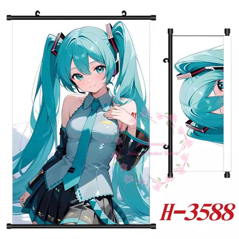 Hatsune Miku Hd Poster Scroll Peripheral Hanging Painting Bedside Living Room Background Wall Cloth Painting