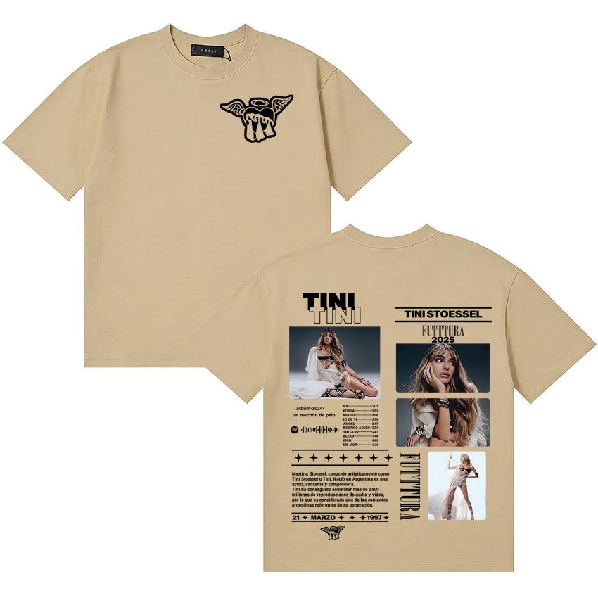 Singer TINI STOESSEL Futtura Harajuku Merch Tee Shirts Unisexs Women Short Sleeve Tshirts Fashion Streetwear ONeck Cotton Tshirt