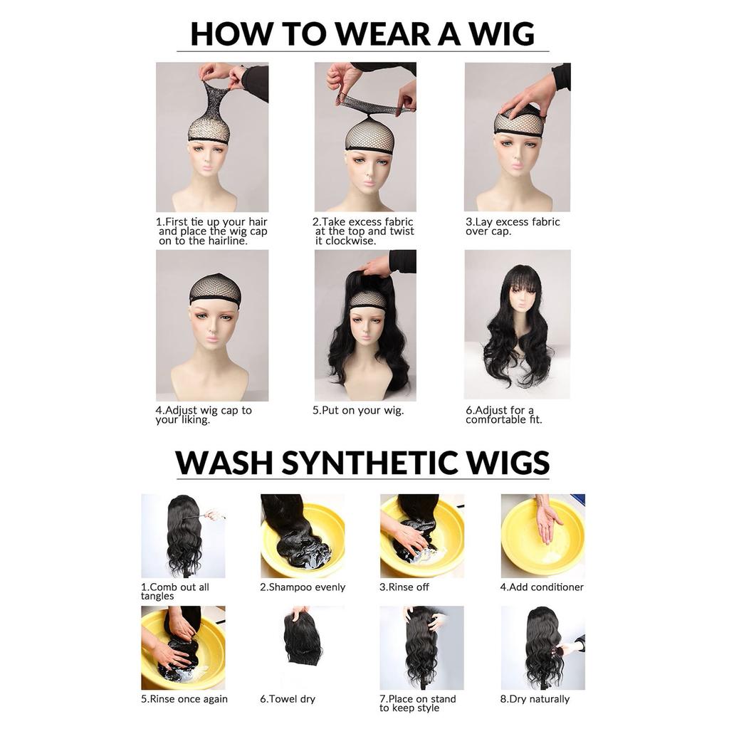 26 Inch Long Curly Full Wigs Heat Resistant Bangs Full Wigs for Photography Stage Movie Hair