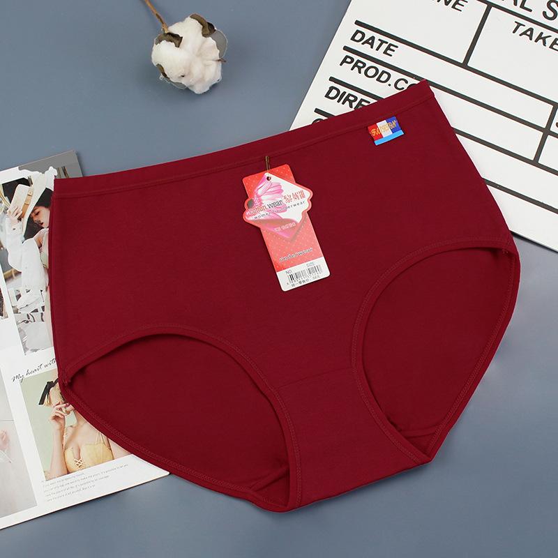 Women's High Rise Briefs Solid Color 95% Cotton Plus Size Breathable Soft Knit Ladies Underwear Panties