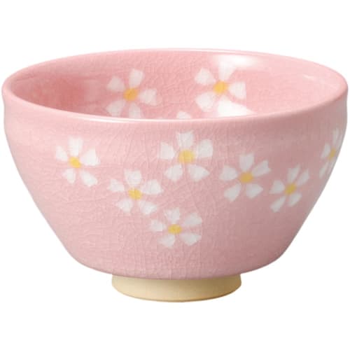 Ale-net Matcha Bowl, Small Flower Tenmoku Pink Bowl, Ceramic, Mino Ware, Made In Japan