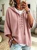 2026 Autumn/Winter Women's European & American Lace-up Hooded Sweater: Casual Loose Fit, Lazy Style Knitwear with Drop Shoulders