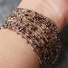 2mm Natural Stone Amethyst Tiger Eye Lapis Lazuli Beads Inlaid with Bright Pearl Jewelry Making DIY Necklace Bracelet Jewelry