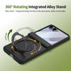 Per custodia Samsung Galaxy Z Flip 7 6 5 con vetro temperato, supporto rotante in lega magnetica, resistente alle impronte digitali