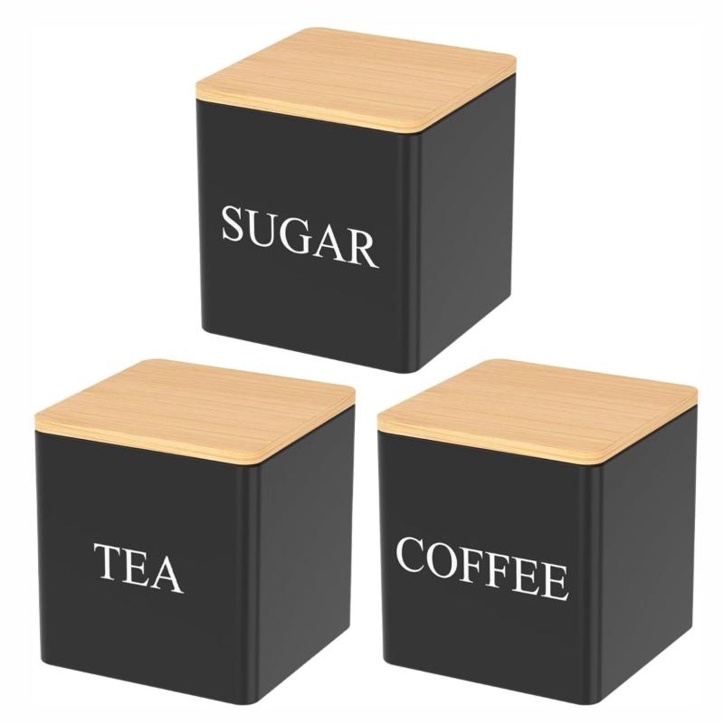 3 Stück 1L Kaffeebohnen Vorratsdosen Tee Zucker Vakuumversiegelte Gläser Eisen Vorratsdosen Hitze Küche Creme Dose Luftdichter Deckel