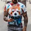 T-shirt Men's 3D Printed Bird Animal Ink Painting Pattern Summer Men And Women Fashion Casual Oversized Crew Neck T-shirt Top