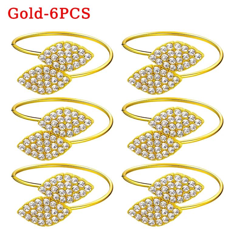 Hotel Buckles Wedding Napkin Ring Table Decoration Party Rhinestone Napkin Wedding Napkin Holder Rings Banquet Leaves Shape