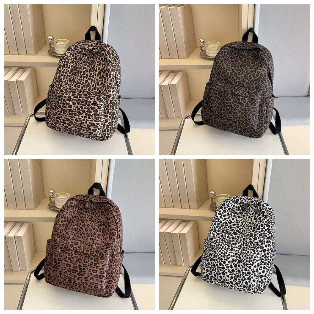 Nylon Schüler Schultasche Tagesrucksack Rucksack mit großem Fassungsvermögen Laptoptasche Rucksack mit Leopardenmuster Reisen