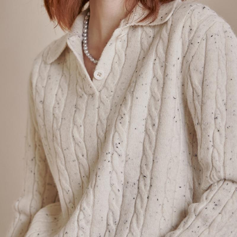 Maxza Twist Cable Collar Neck Knit Zd11qk036na