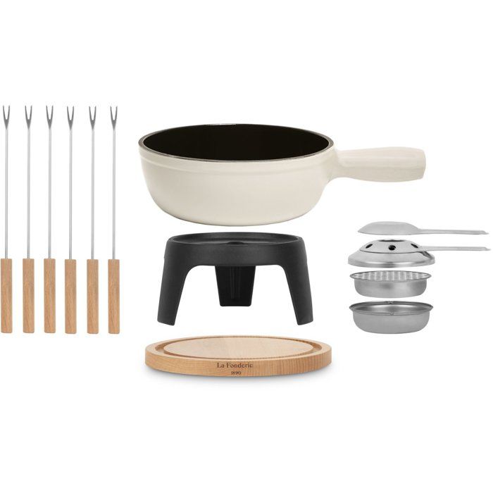 Fondue en fonte émaillée - LA FONDERIE 1890 - MONT BLANC - 1,8 L - 6 personnes - Beige