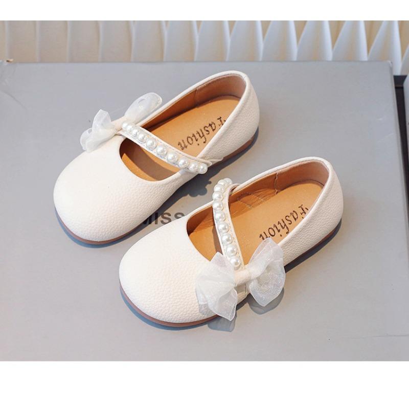 Kids Girls Soft Sole Pearl Princess Leather Shoes Fashion Casual Dance Shoes