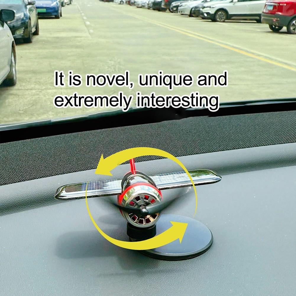 Attractive Solar Powered Airplane Ornament For 360 Degree Dashboard Decoration