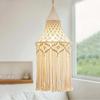 Handmade Macrame Lampshade Boho Hanging Light Cover Chic Cotton Rope Woven Chandelier Shade for Bedroom Nursery Living Room
