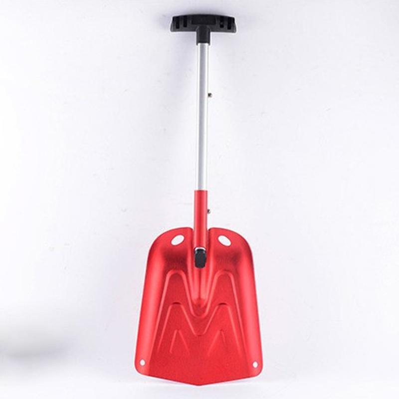 Telescopic Snow Shovel Outdoor Aluminum Alloy Shovel Portable Camping Equipment Snow Removal Spade Multi-purpose Manual Tools красный