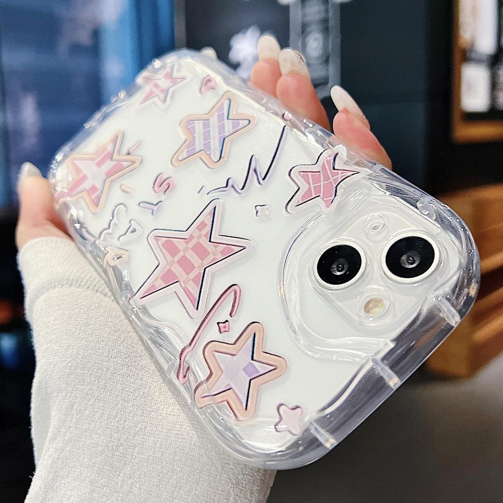 Sevimli Silikon Kılıf Xiaomi Redmi için Not 13 12 11 Samsung A54 A24 A14 Oppo A78 A58 A38 Infinix Not 30 Pro Funda Meteor Yıldız Kapak Yumuşak TPU Tampon