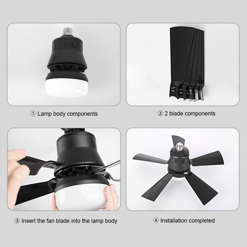 30W LED Stropní Světlo s Ventilátorem E26 Patice Bezdrátové Dálkové Ovládání Stmívání Tří Barev LED Žárovka Stropní Světlo s Ventilátorem pro Ložnici Obývací Pokoj