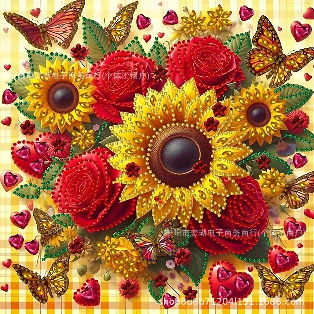 Schmetterlingsförmiges Diamantgemälde in großer Größe mit leuchtenden Diamanten, dekoratives Gemälde, Explosionsmotiv