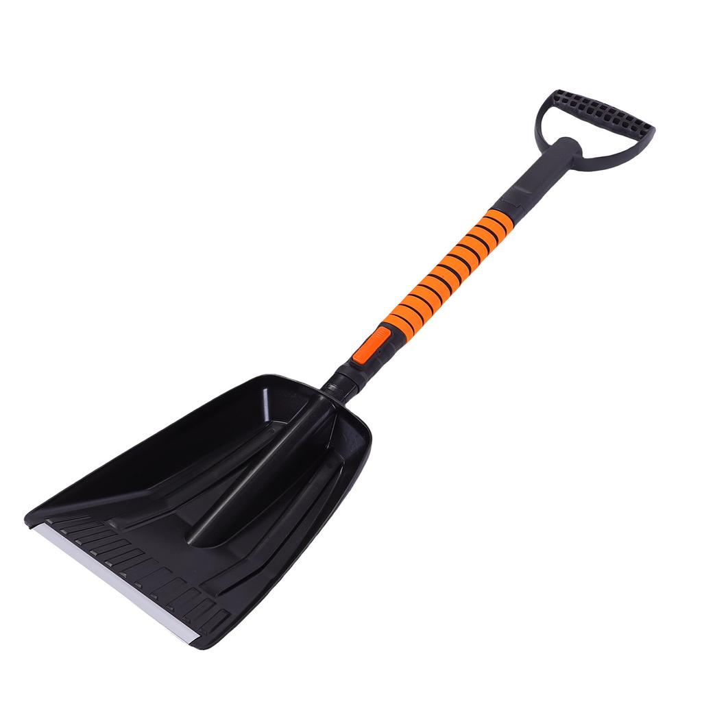 Car Snow Shovel Kit Extendable Ice Removal Scraper with Foam Grip 180 Degree Rotating Brush for Truck SUV Vehicle
