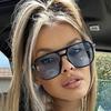Trendy Punk Square Frame Sunglasses Beach Eye Protection Anti-UV Retro Sunglasses Travel Accessories Eyewear for Women Men