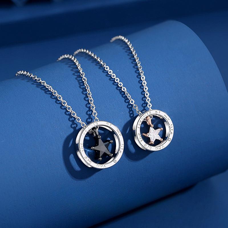 Original Star Wish Couple Necklace Korean Edition Fashion Temperament Versatile Lamp Luxury Pendant Men'S And Women'S Valentine'S Day Gifts