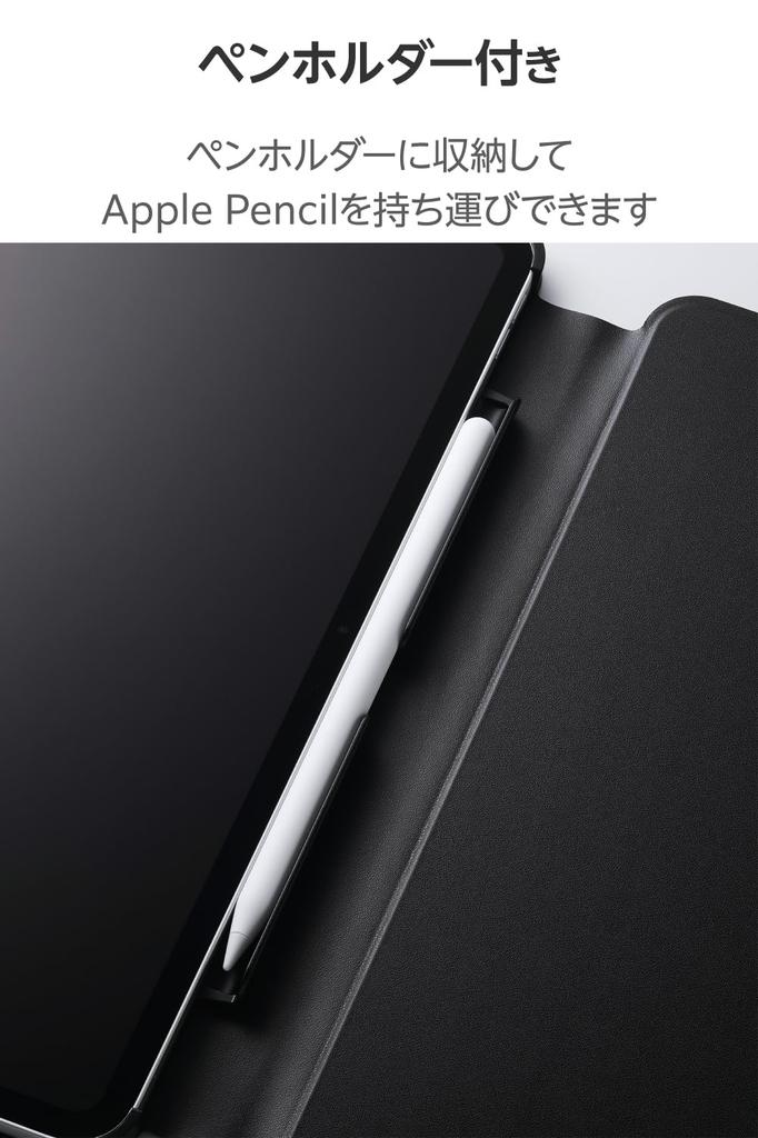 Elecom IPad Mini Pro and Mini Case Cover with Height Auto Soft (A17 2024) (6th Generation) Multi-Level Adjustment, Sleep/Wake, Leather, Black,