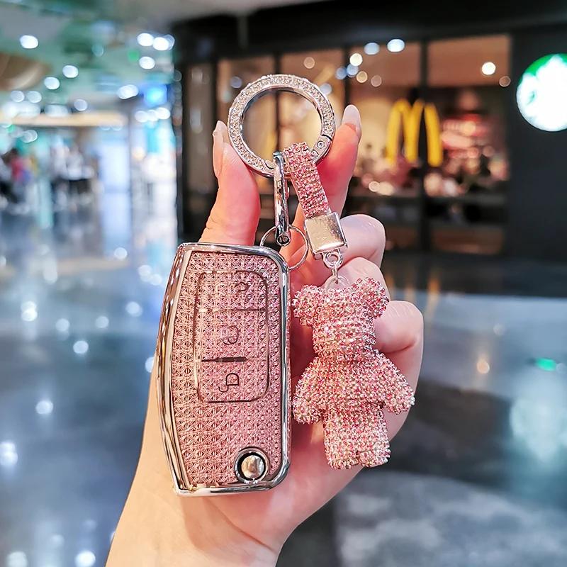 Suitable For Ford Mondeo Keycase Focus Edge Explorer Fiesta Escort Taurus Ecosport Keycover Keyshell Keychain Car Key Bag