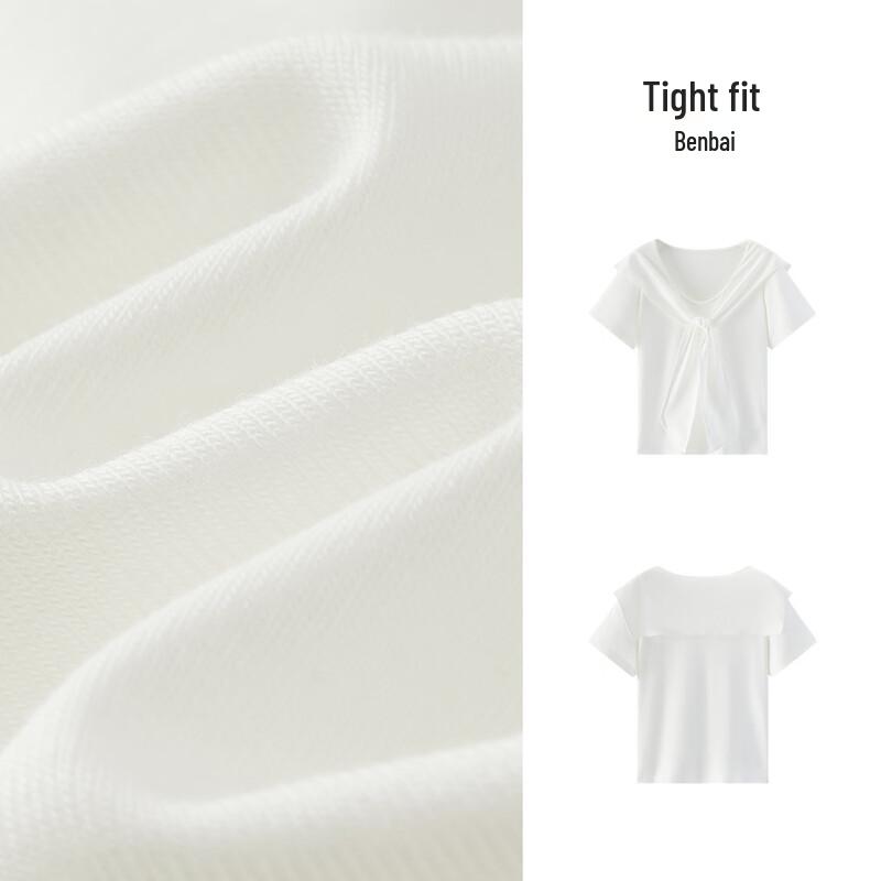Semir Women's Ruffled Collar Short Sleeve T-Shirt