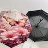 1pc Butterfly Flowers Automatic Open/Close Umbrella Compact Folding Umbrella with 8-Rib Shaft for Women/Men, Portable Travel Umbrella,1181S