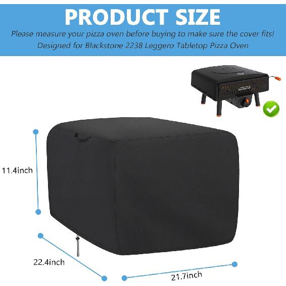 Pizza Oven Cover for Blackstone 2238 Leggero Tabletop Outdoor Pizza Oven Oven, 600D Heavy Duty Waterproof Pizza Oven Grill Accessories