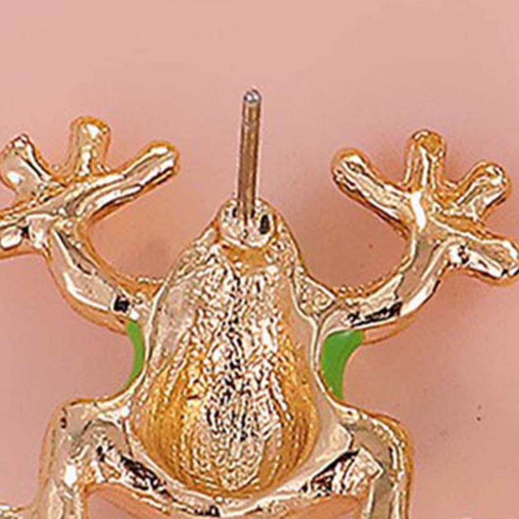 1/2 Pairs Frog-Shaped Earrings Sparking Rhinestones Inlaid