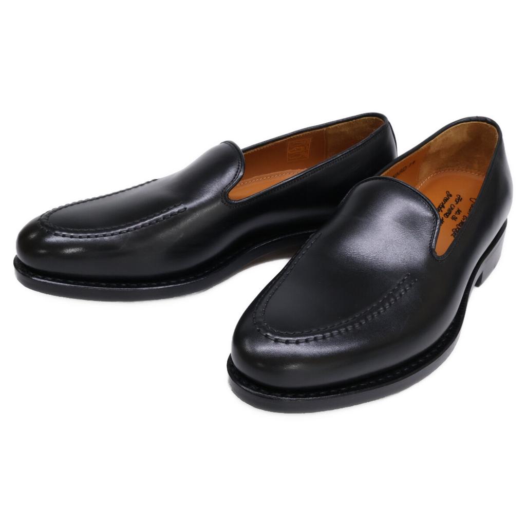 JALAN SRIWIJAYA Green Label Relaxing Special Order 98957 Dupuy Calfskin Mock Slip-on Loafers Shoes 39 blackUsed