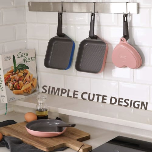 Neoflam Ceramic Nonstick Heart Egg Pan, Pink