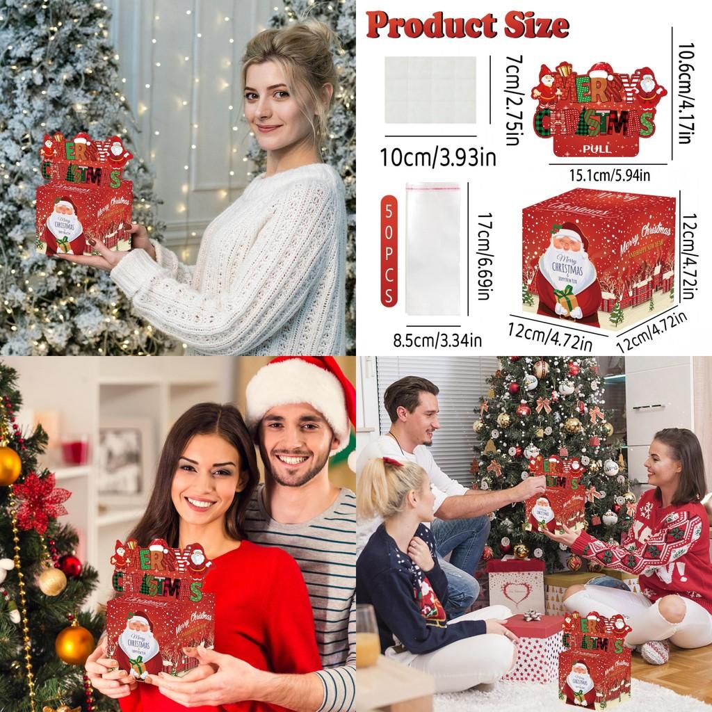 Christmas Santa Claus Gift Box With Red Gradient For Holiday Party Decor And Giving