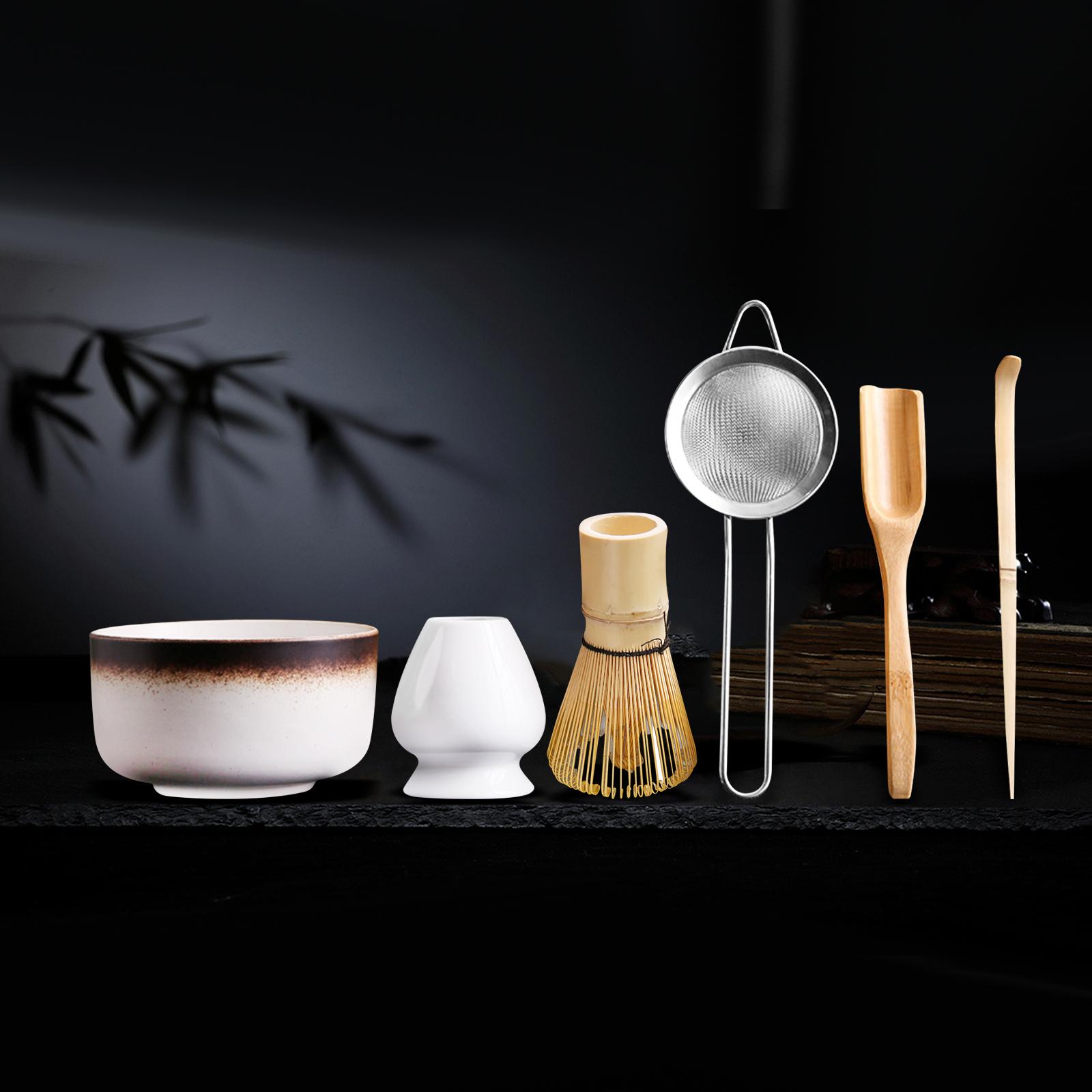 

Bamboo Matcha Kit: 6 Pieces Including Whisk, Scoop, and Holder for Japanese Tea Ceremony